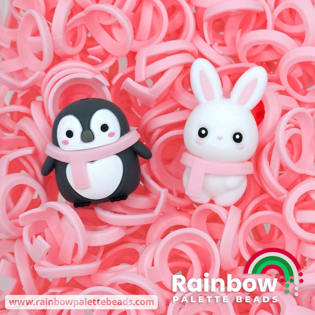 Snowkitty’s Single Scarf Exclusive Silicone Focal Beads Pink Beads