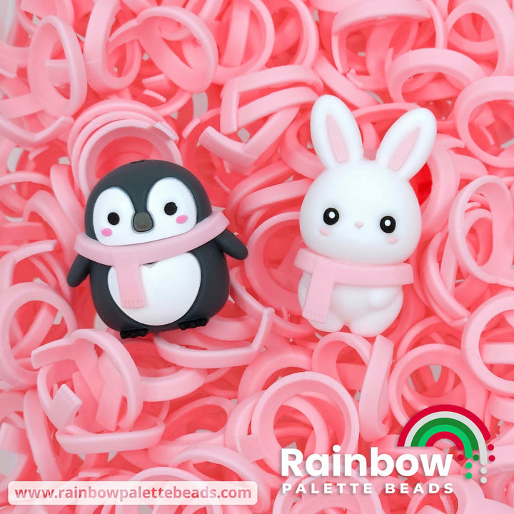 Snowkitty’s Single Scarf Exclusive Silicone Focal Beads Pink Beads