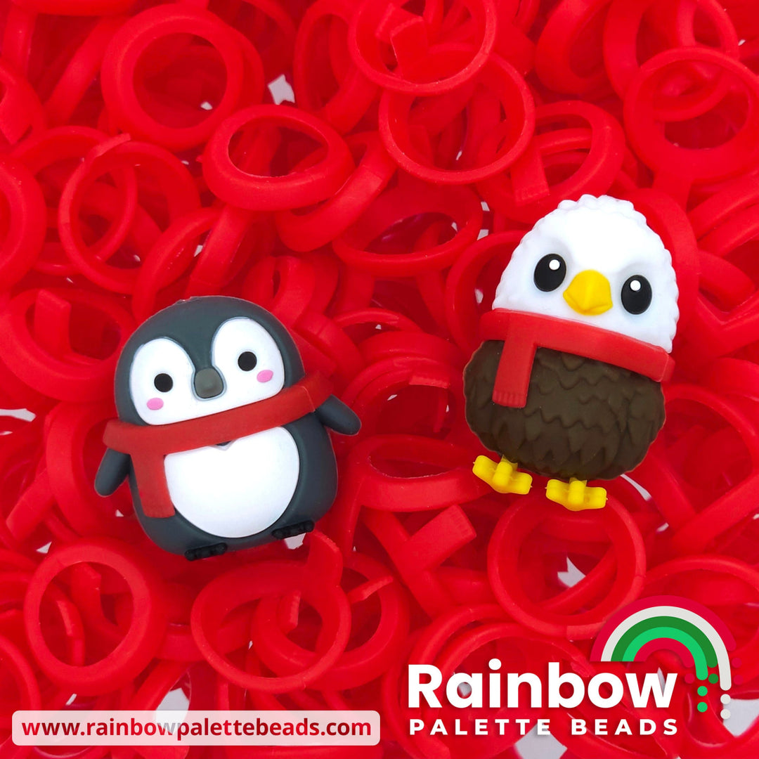 Snowkitty’s Single Scarf Exclusive Silicone Focal Beads Red Beads