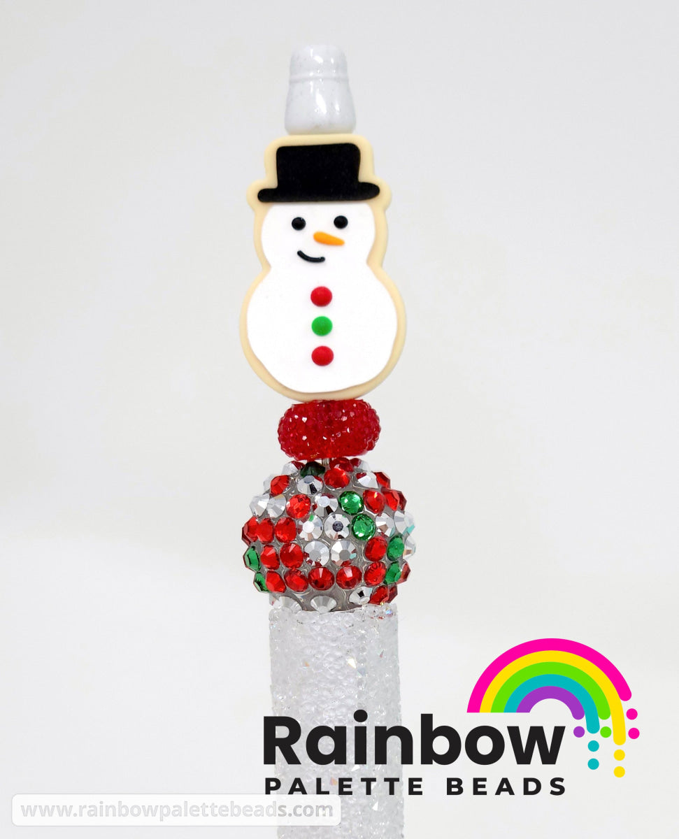 Snowman Christmas Cookie Exclusive Silicone Focal Bead Beads