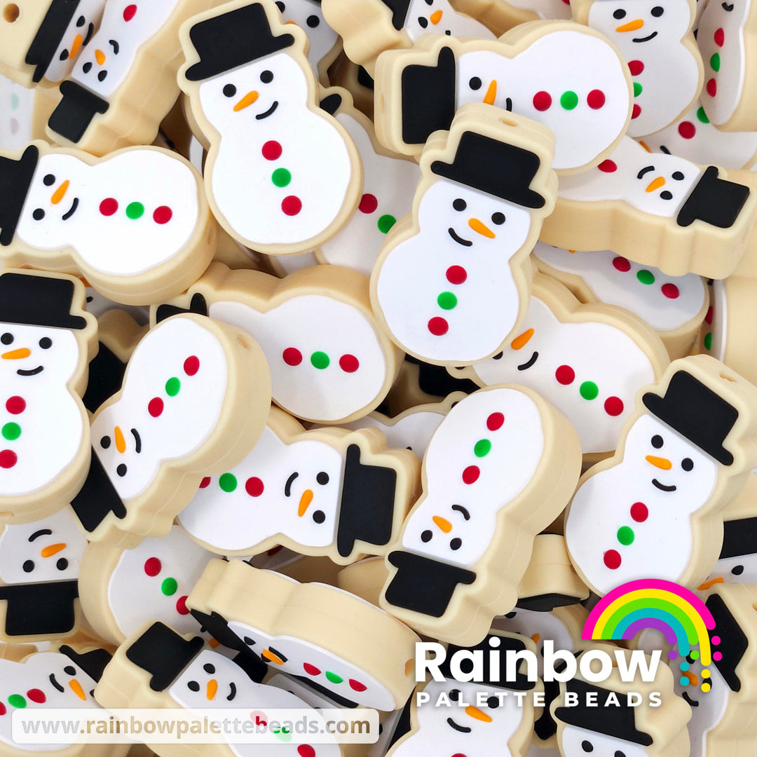 Snowman Christmas Cookie Exclusive Silicone Focal Bead Beads