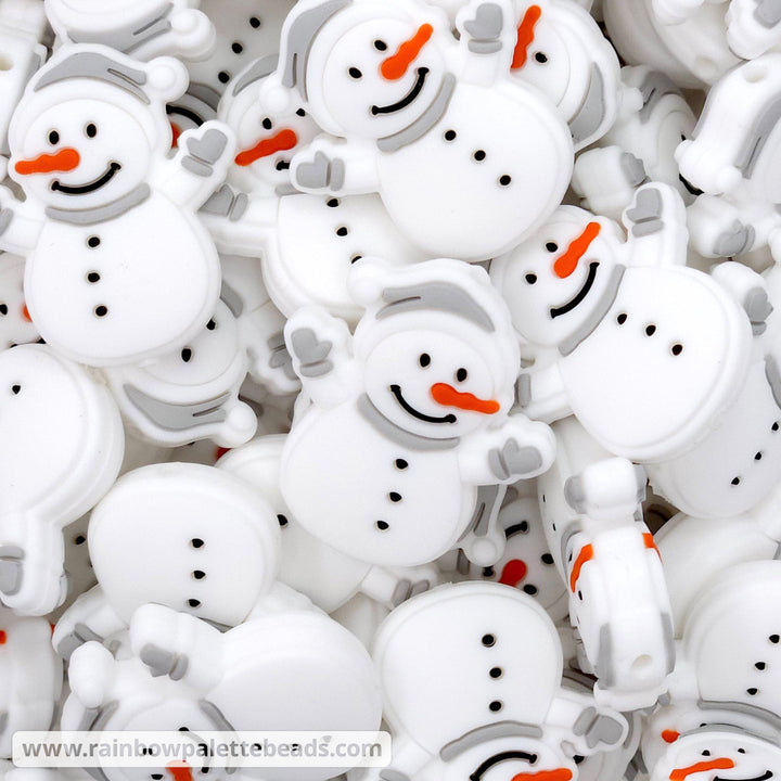 Snowman Silicone Focal Beads Gray Beads