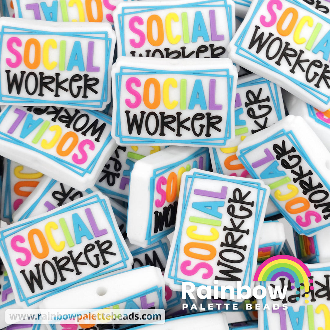 Social Worker Exclusive Silicone Focal Beads White Beads