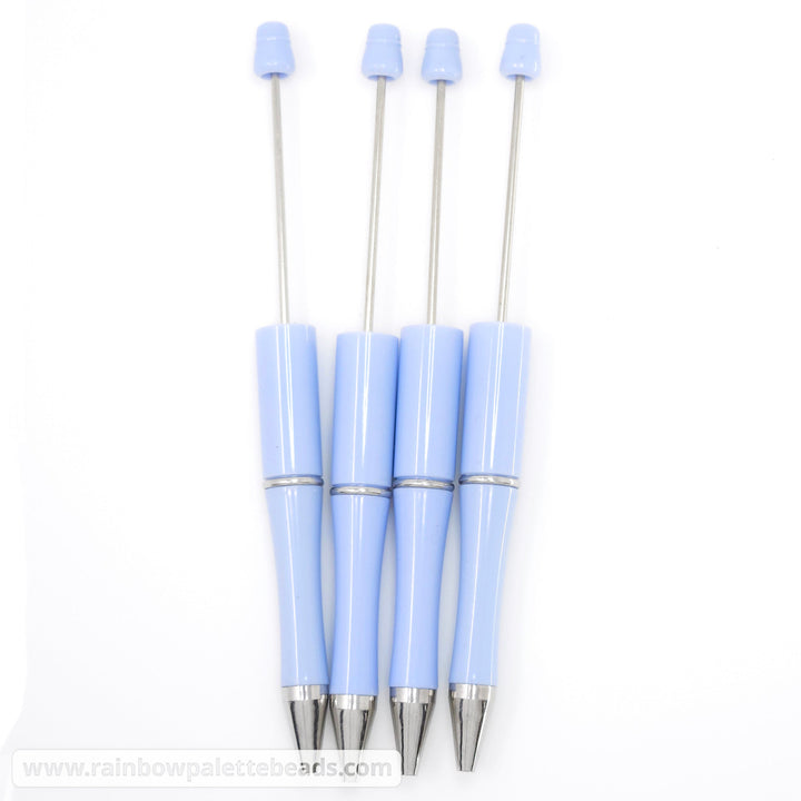 Solid Baby Blue Beadable Plastic Pen
