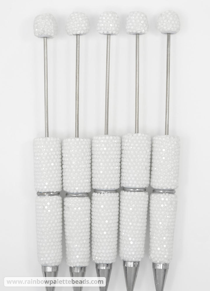 Solid Clear Crystal White Full Rhinestone Beadable Diamond Pen