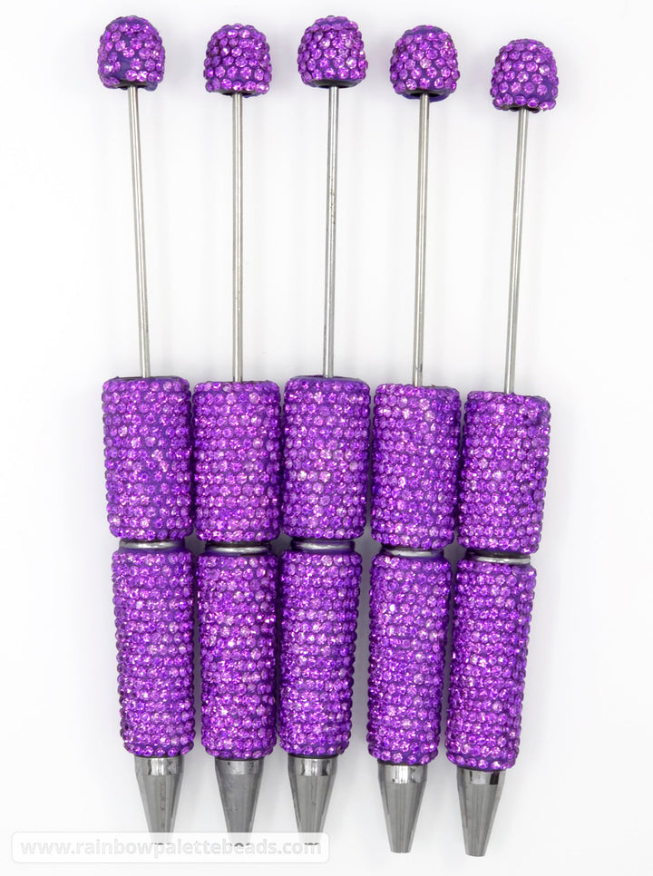 Solid Dazzling Purple Crystal Full Rhinestone Beadable Diamond Pen
