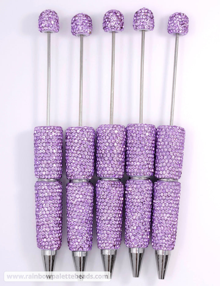 Solid Lavender Crystal Full Rhinestone Beadable Diamond Pen