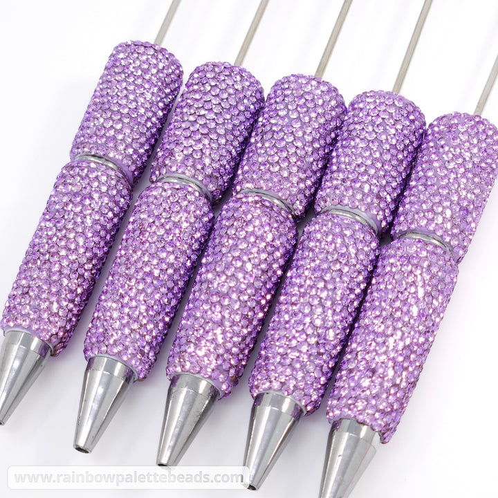 Solid Lavender Crystal Full Rhinestone Beadable Diamond Pen