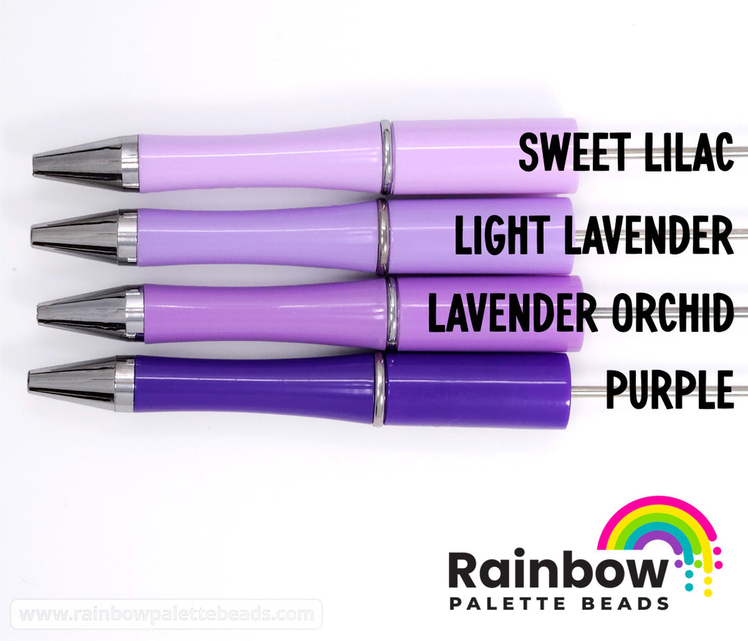 Solid Light Lavender Purple Beadable Plastic Pen