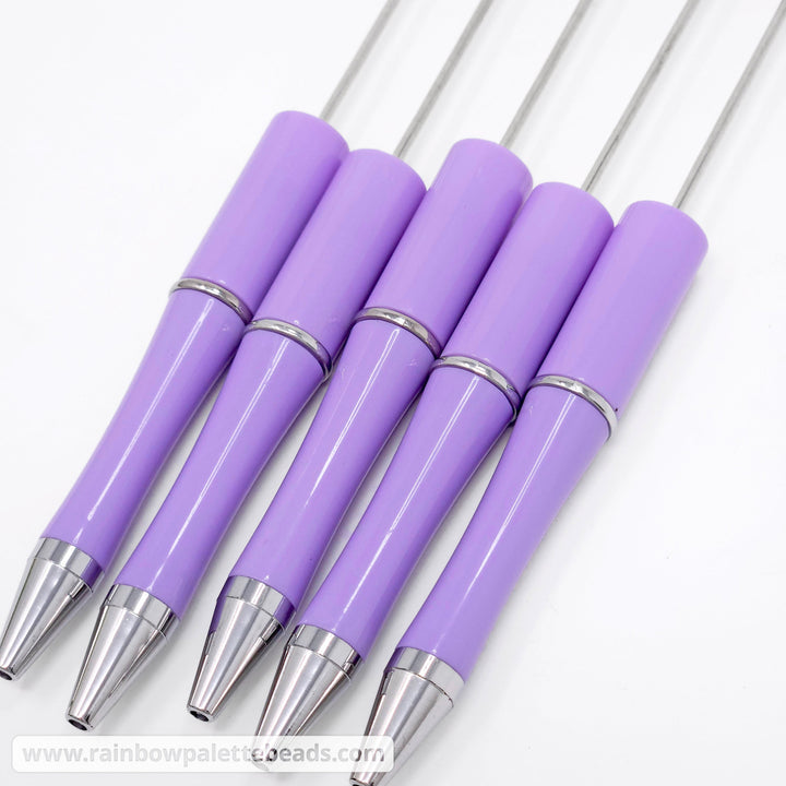 Solid Light Lavender Purple Beadable Plastic Pen