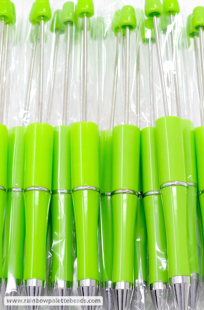 Solid Lime Beadable Plastic Pen