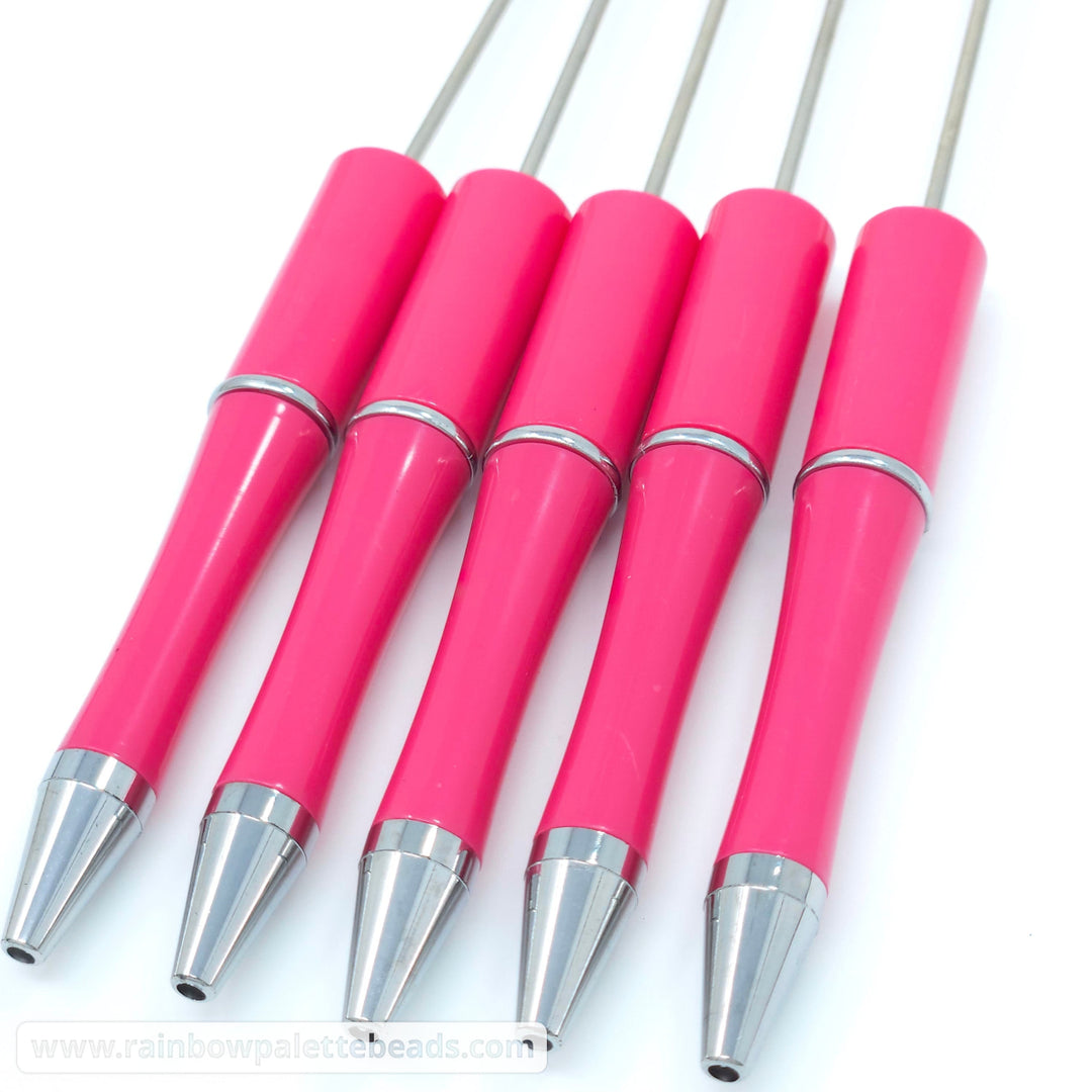 Solid Medium Rose Beadable Plastic Pen