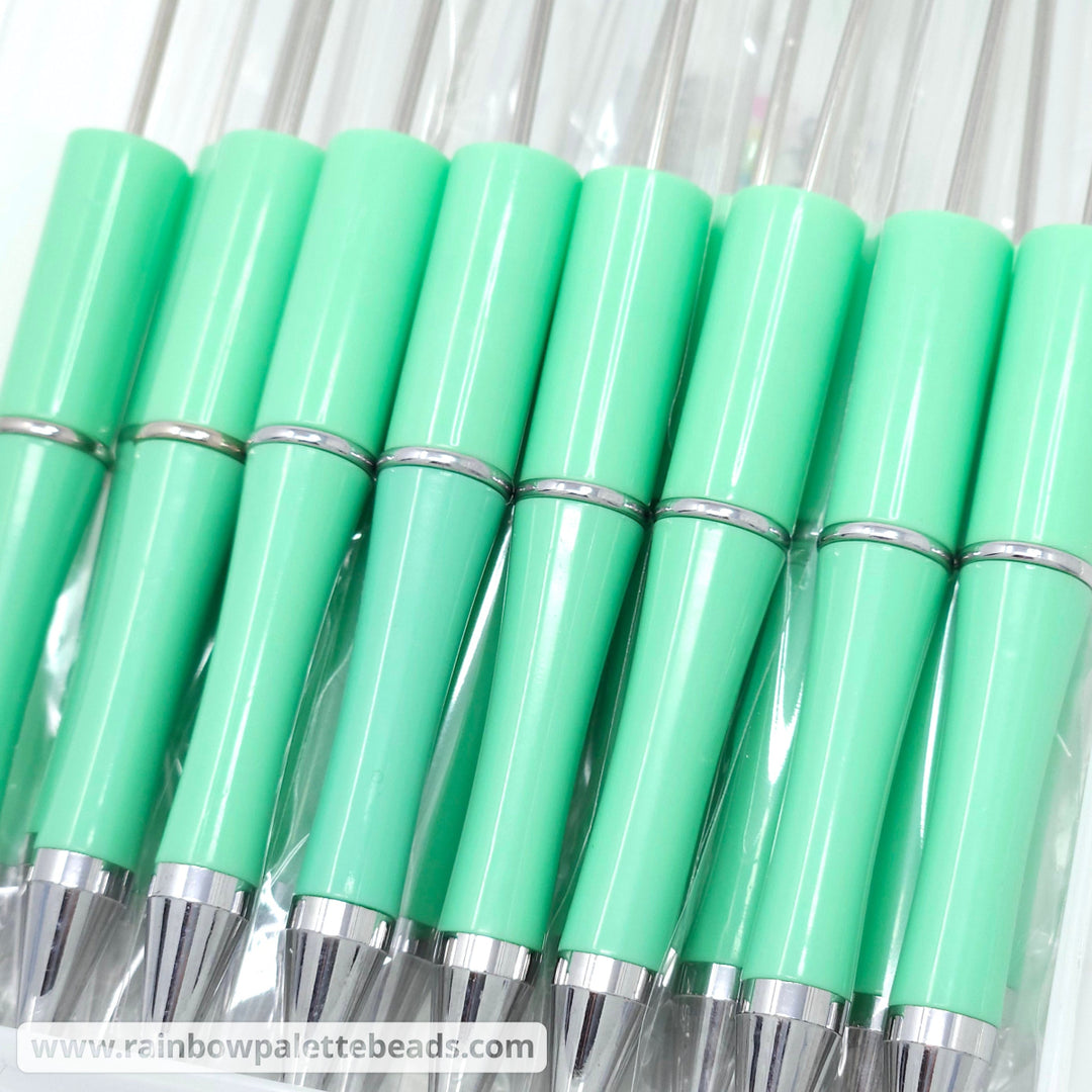 Solid Mint Green Beadable Plastic Pen