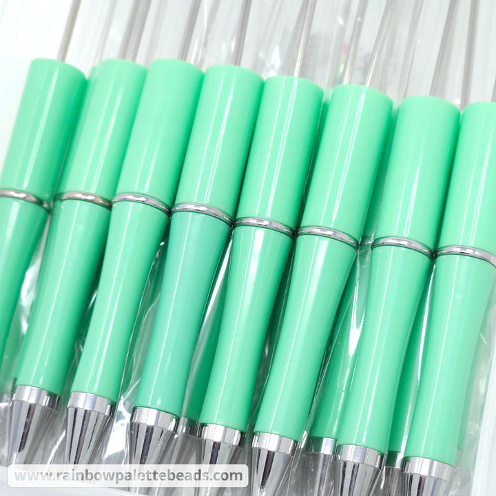 Solid Mint Green Beadable Plastic Pen
