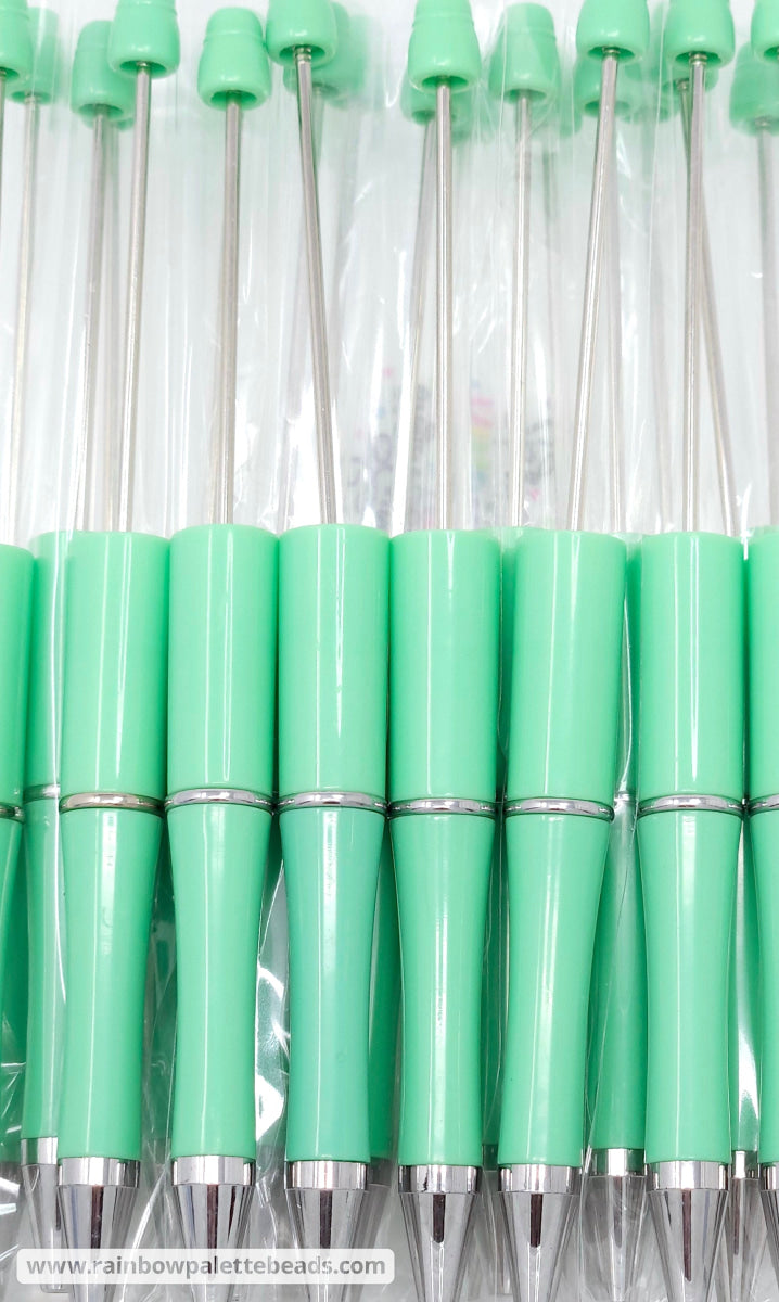 Solid Mint Green Beadable Plastic Pen