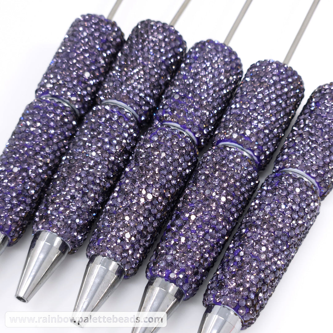 Solid Purple Crystal Full Rhinestone Beadable Diamond Pen