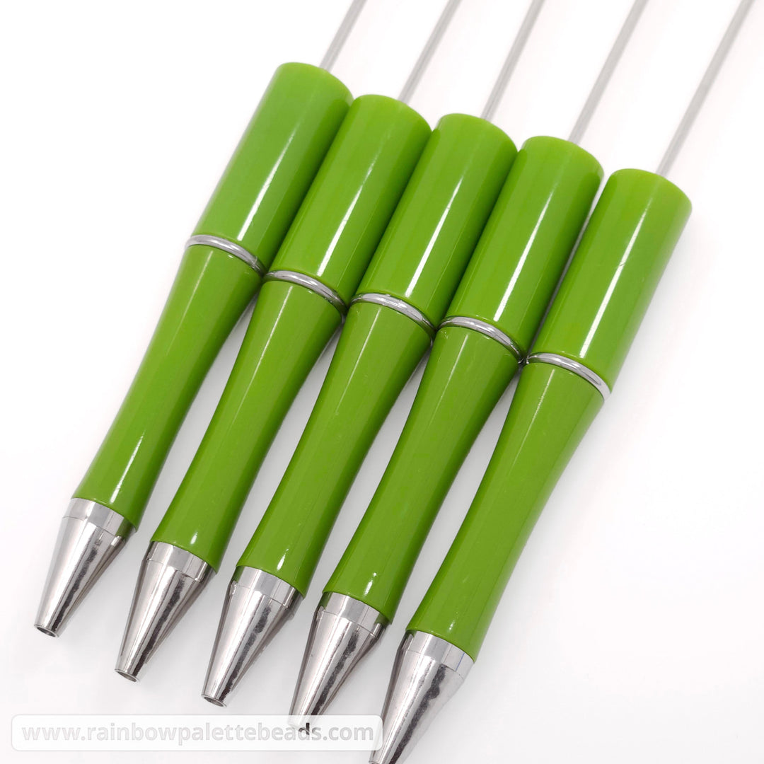 Solid Olive Green Beadable Plastic Pen