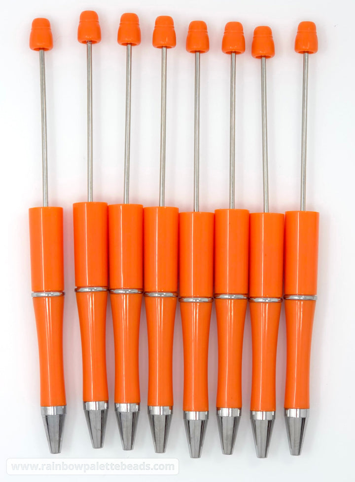 Solid Pumpkin Orange Beadable Plastic Pen
