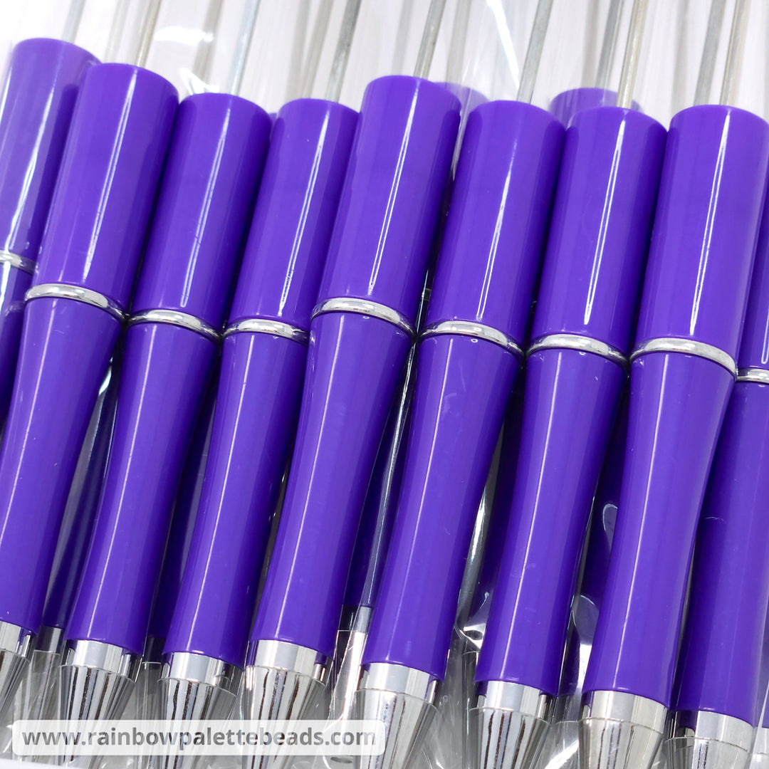 Solid Purple Beadable Plastic Pen