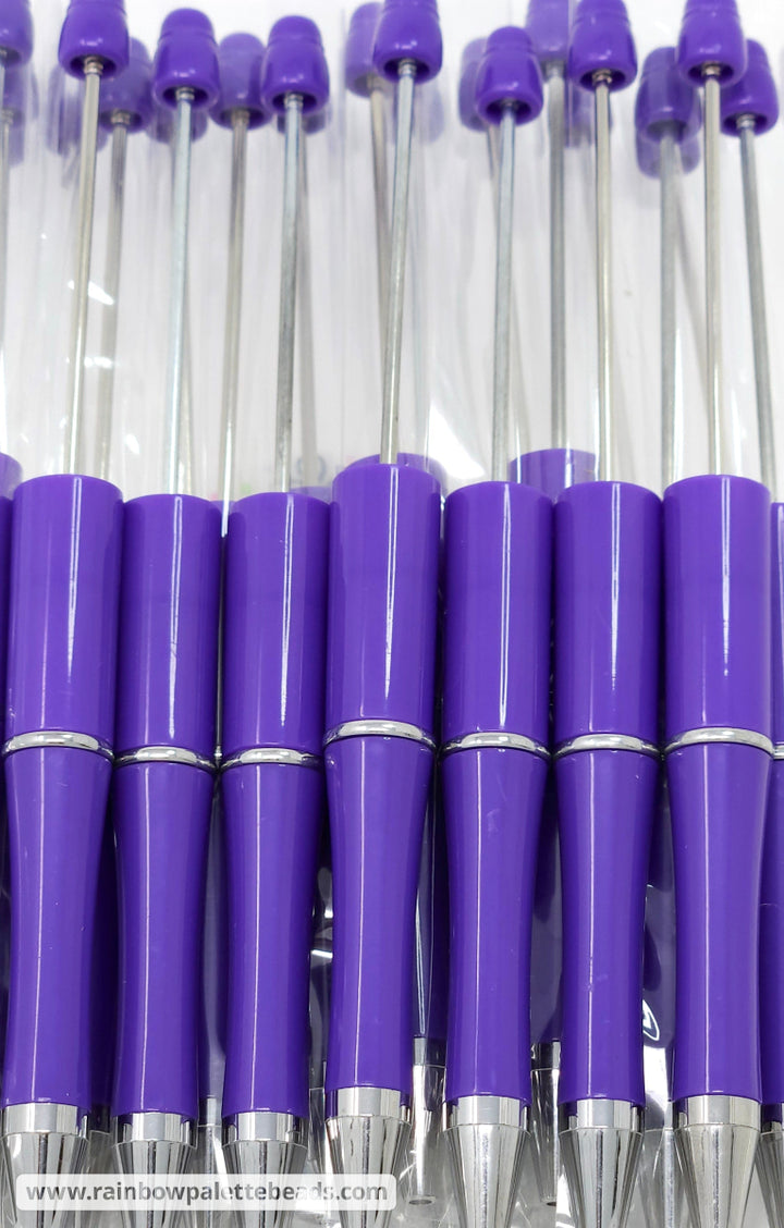 Solid Purple Beadable Plastic Pen