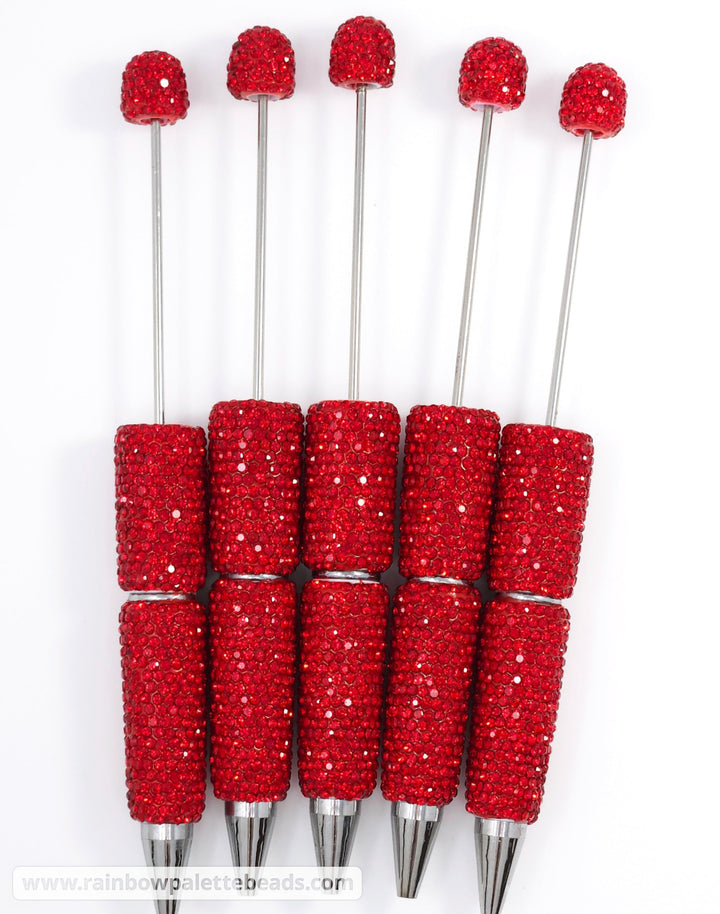 Solid Red Crystal Full Rhinestone Beadable Diamond Pen