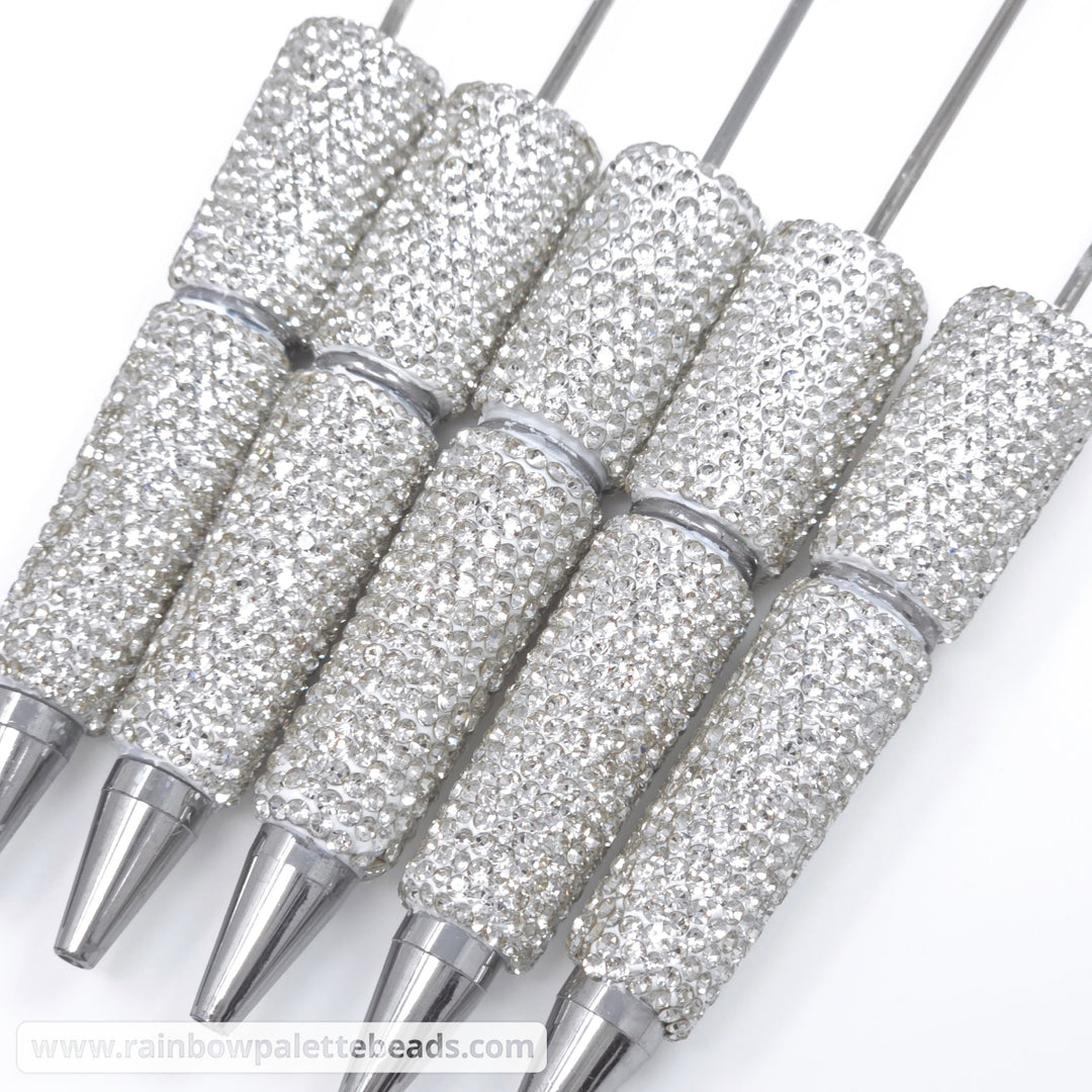 Solid Clear Crystal Full Rhinestone Beadable Diamond Pen