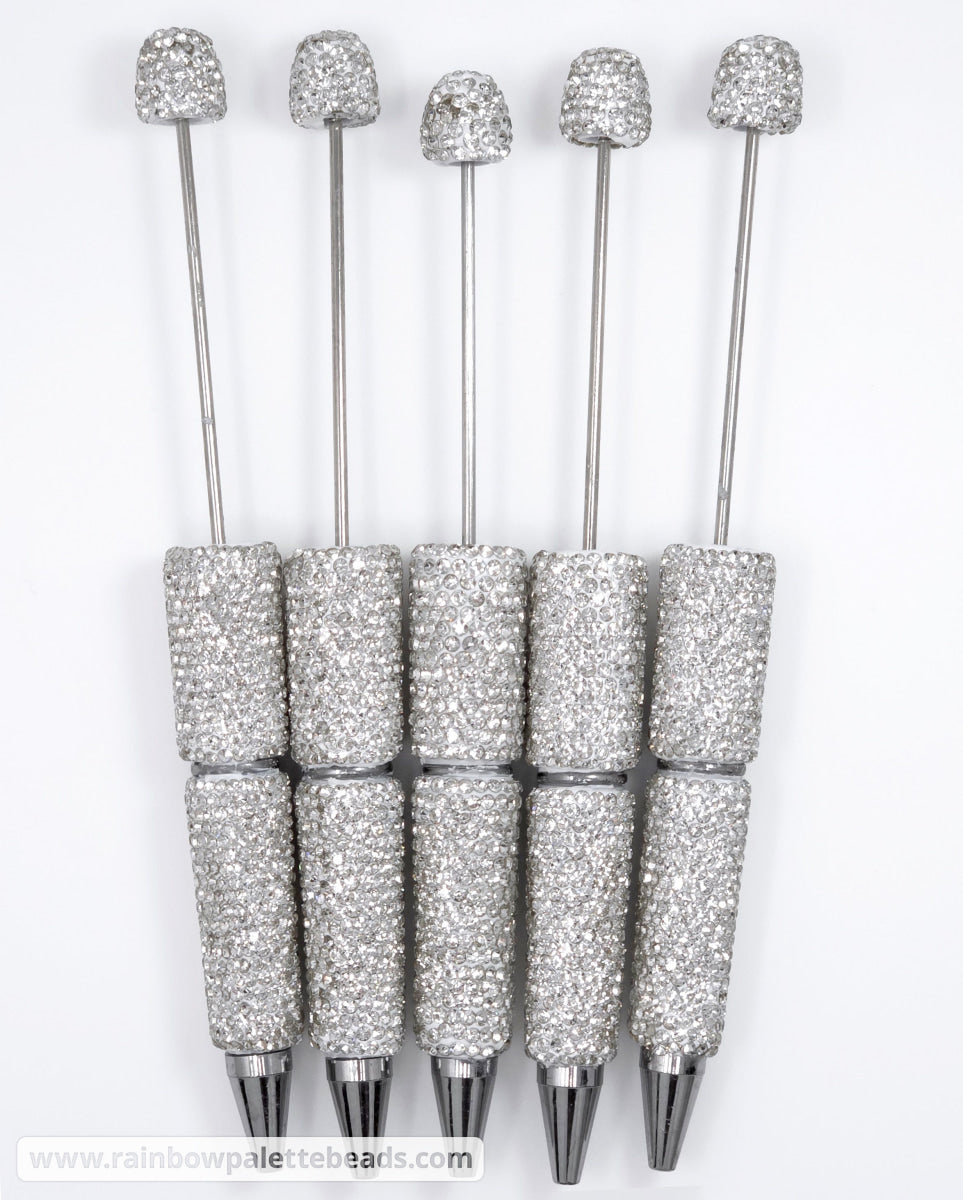 Solid Clear Crystal Full Rhinestone Beadable Diamond Pen