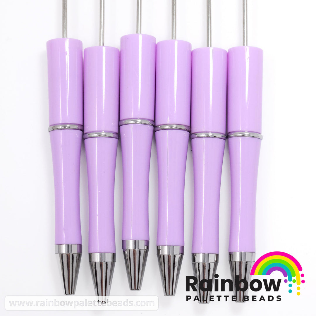 Solid Sweet Lilac Purple Beadable Plastic Pen