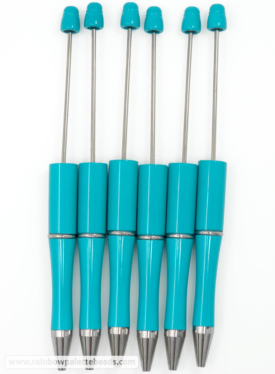 Solid Turquoise Beadable Plastic Pen