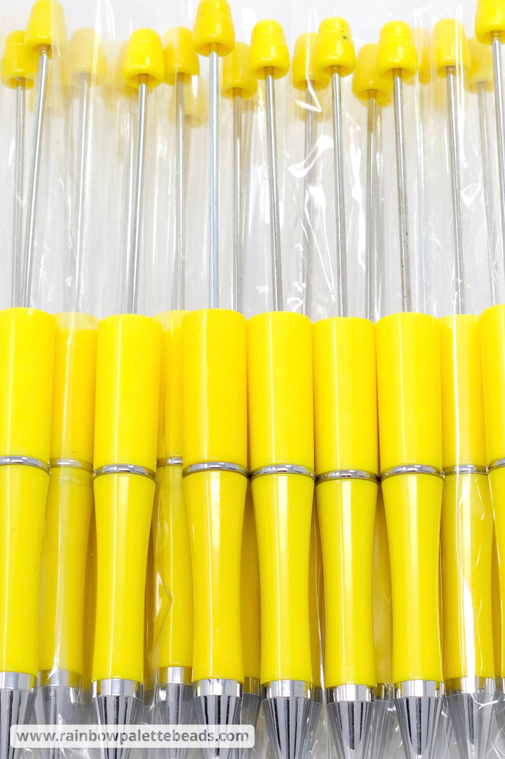 Solid Yellow Beadable Plastic Pen