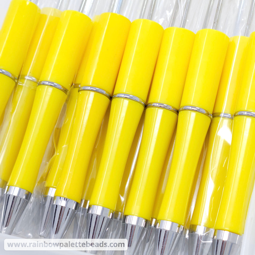 Solid Yellow Beadable Plastic Pen