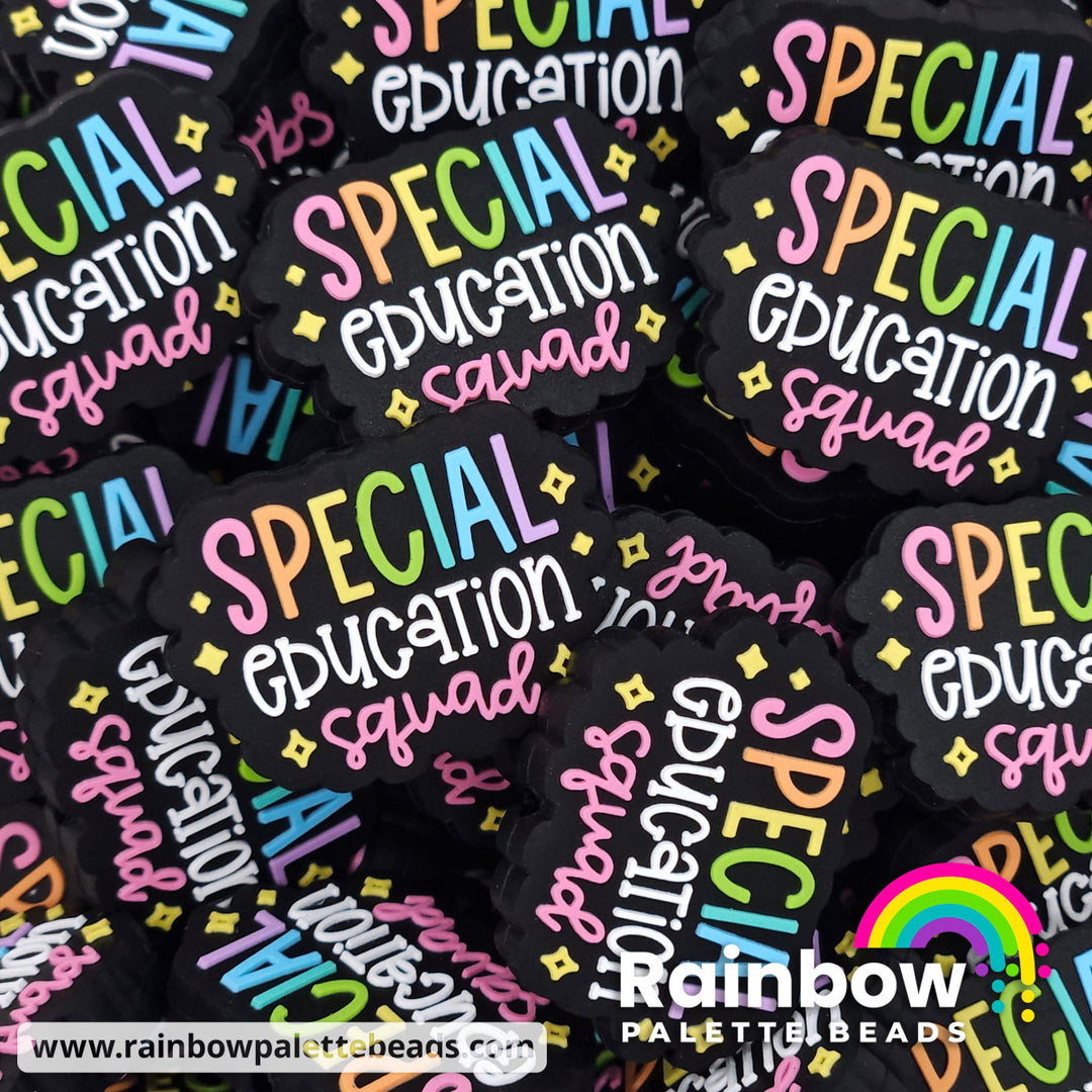Special Education Squad Exclusive Silicone Focal Bead Pastel Rainbow Beads