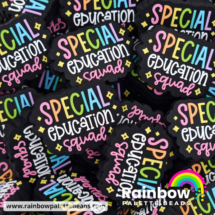 Special Education Squad Exclusive Silicone Focal Bead Pastel Rainbow Beads