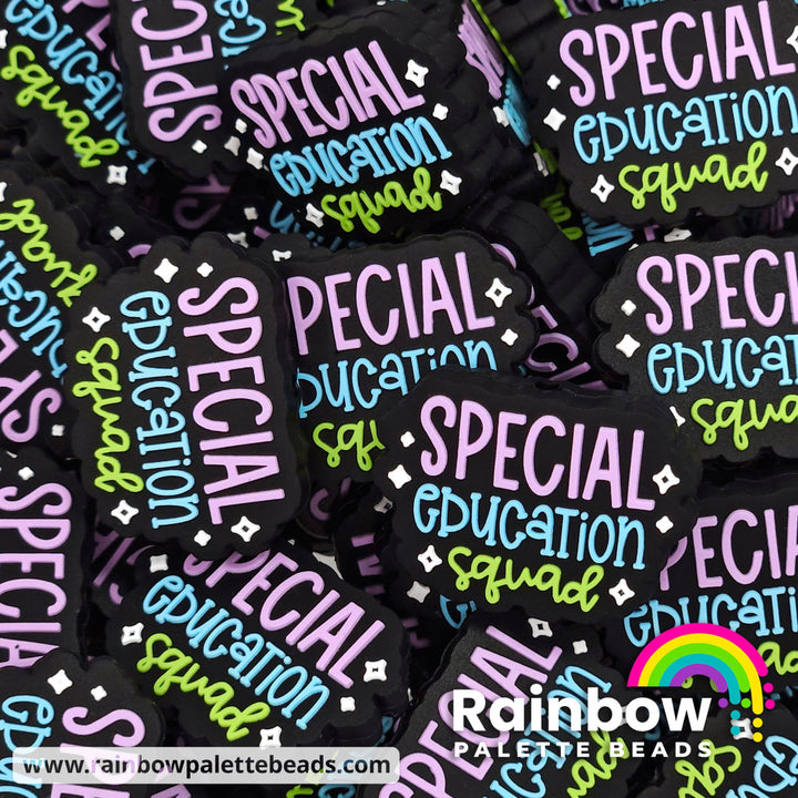 Special Education Squad Exclusive Silicone Focal Bead Purple/Blue/Green Beads