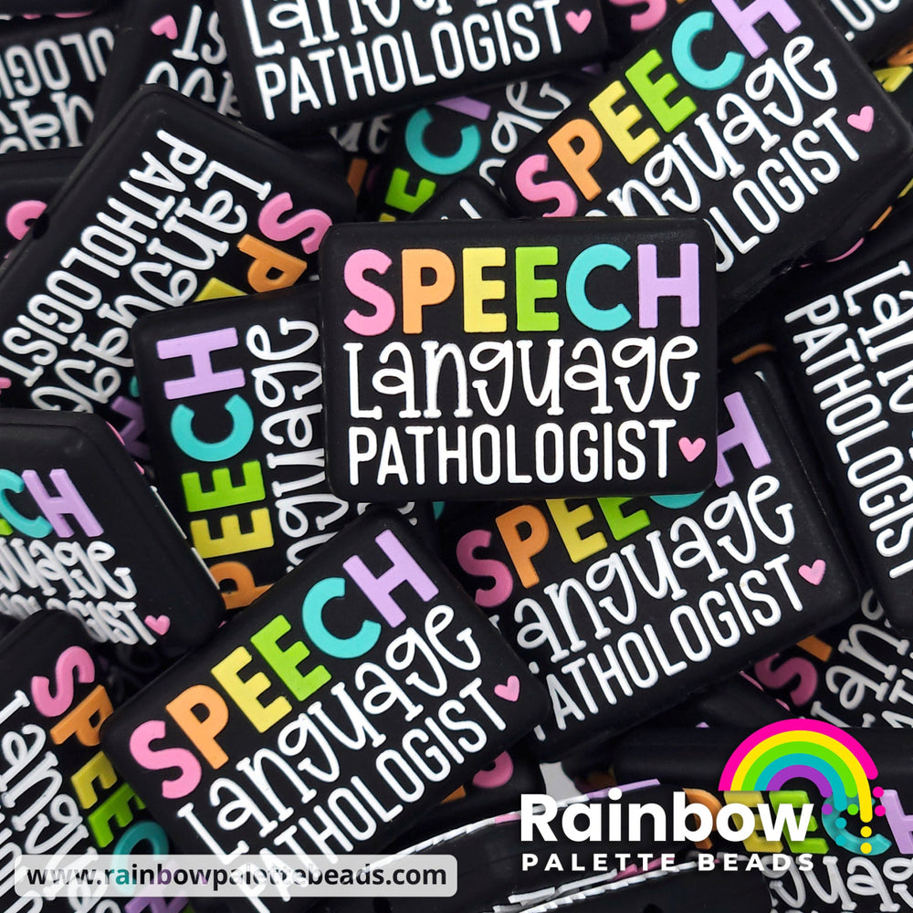 Speech Language Pathologist Exclusive Silicone Focal Bead Pastel Rainbow Beads