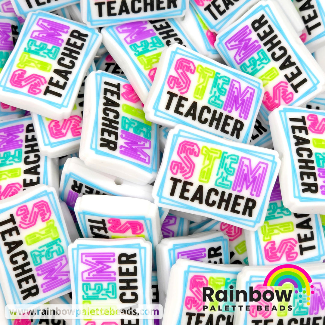 STEM Teacher Exclusive Silicone Focal Beads - White - Beads