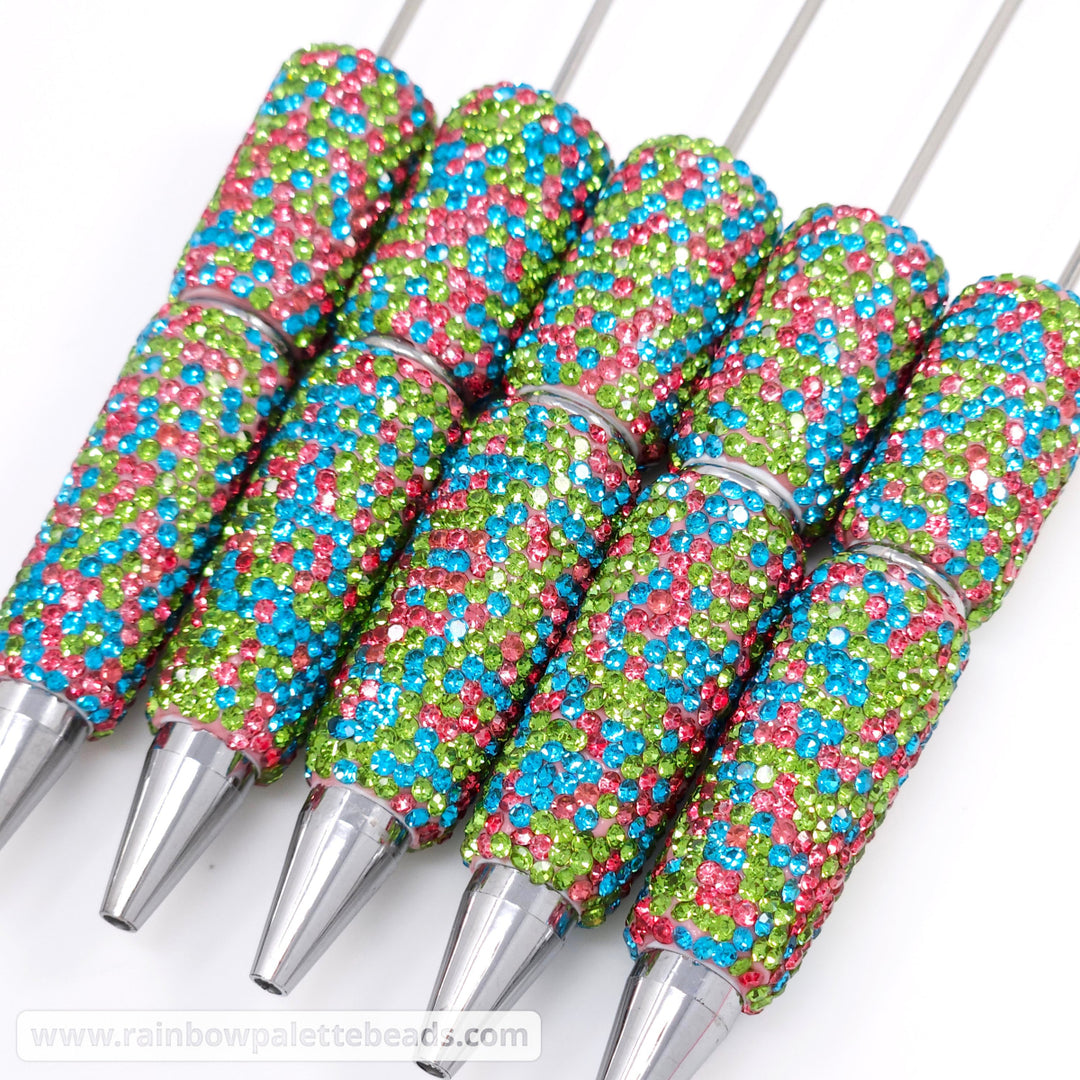 Summer Garden Confetti Crystal Full Rhinestone Beadable Diamond Pen