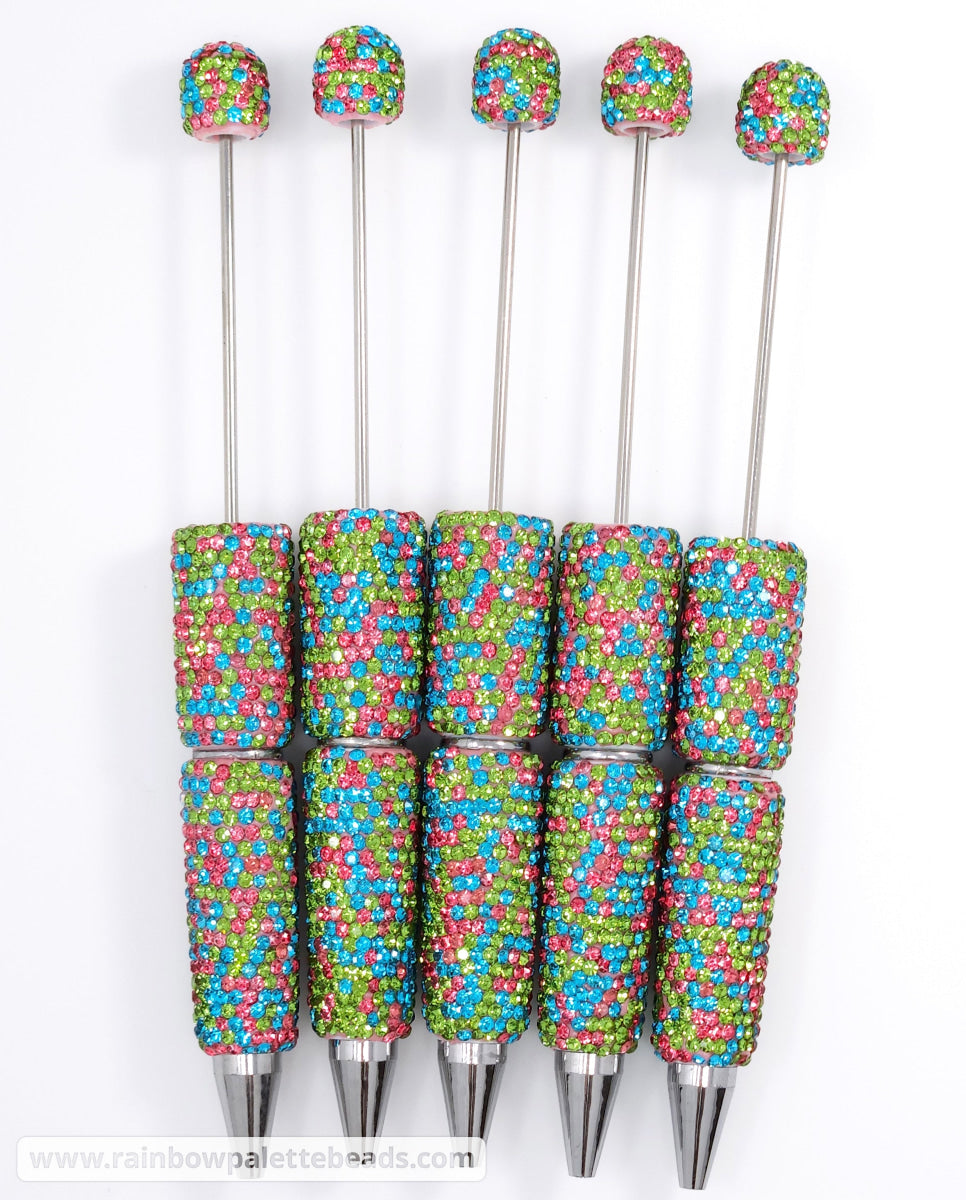 Summer Garden Confetti Crystal Full Rhinestone Beadable Diamond Pen