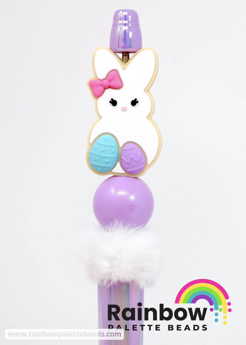 Sweet Easter Bunny & Eggs Cookie Exclusive Silicone Focal Bead Beads
