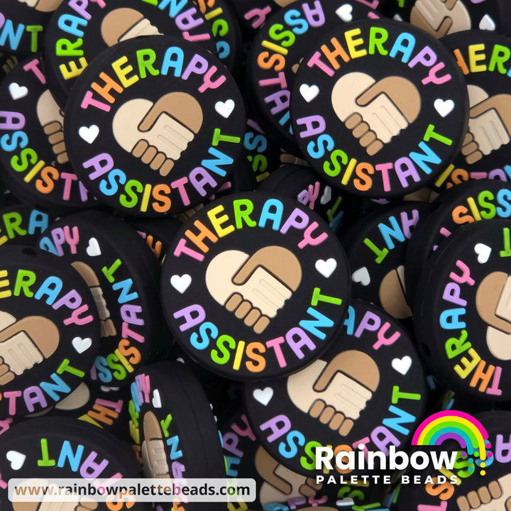 Therapy Assistant Exclusive Silicone Focal Beads - Black/Rainbow - Beads
