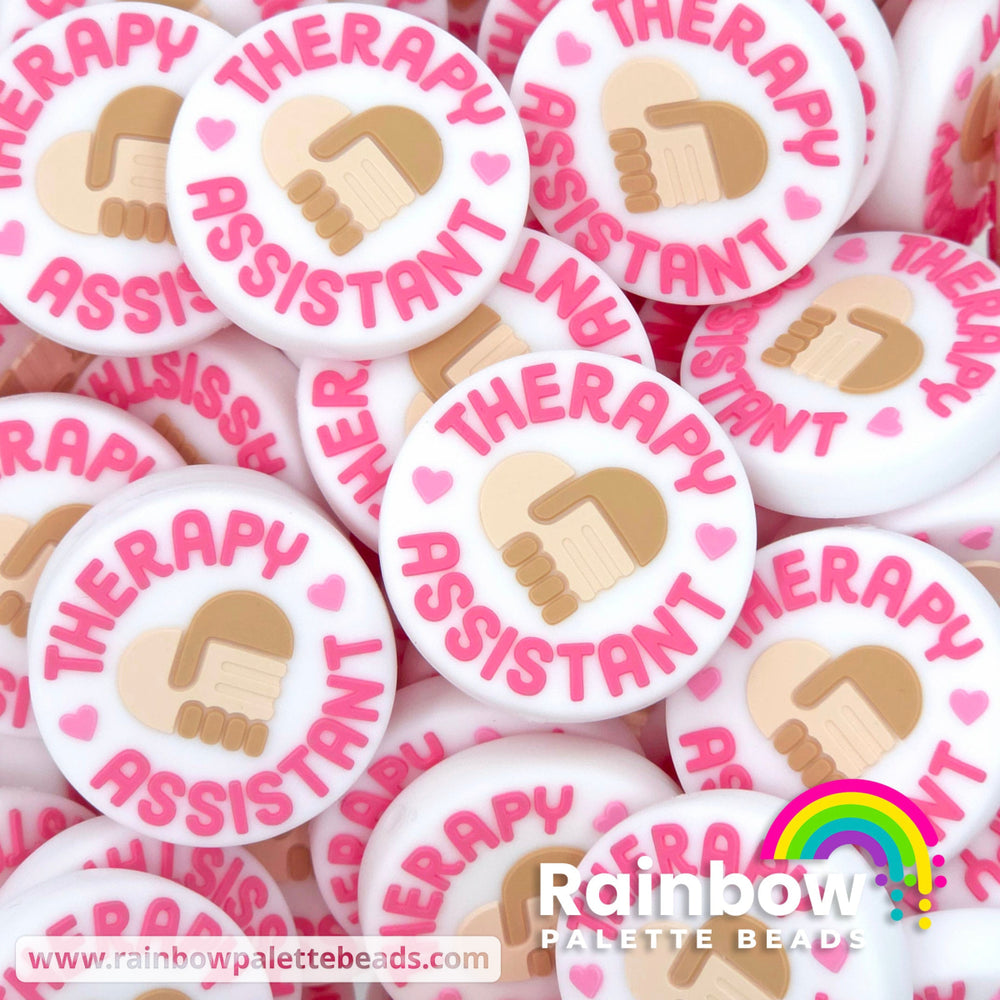 Therapy Assistant Exclusive Silicone Focal Beads - White/Pink - Beads