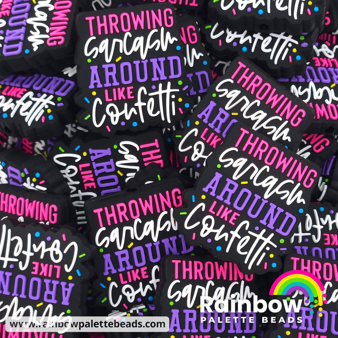 Throwing Sarcasm Around Like Confetti Exclusive Silicone Focal Beads Neon Rainbow Beads