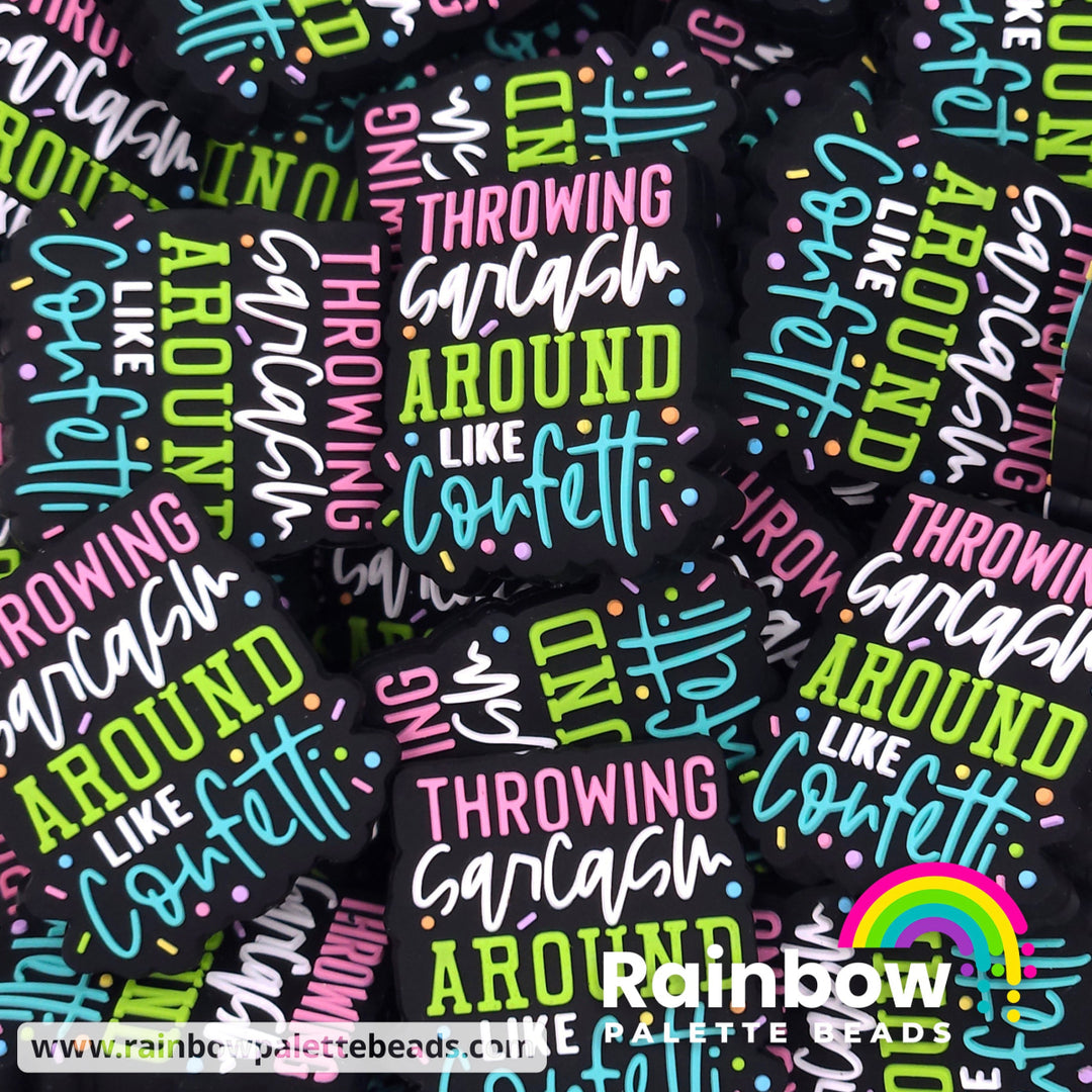 Throwing Sarcasm Around Like Confetti Exclusive Silicone Focal Beads Pastel Rainbow Beads
