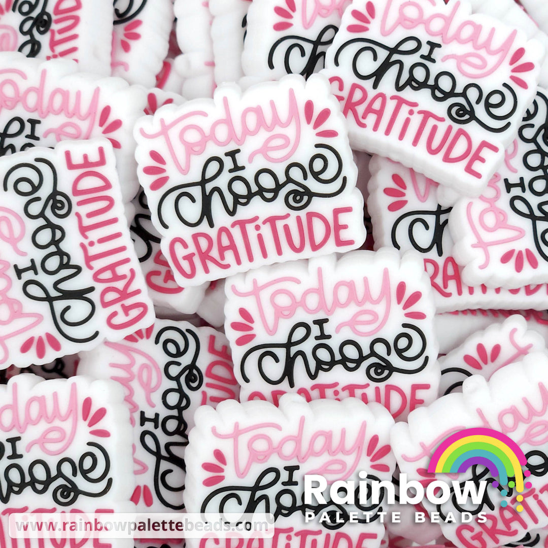 Today I Choose Gratitude Exclusive Silicone Focal Beads Pink Beads
