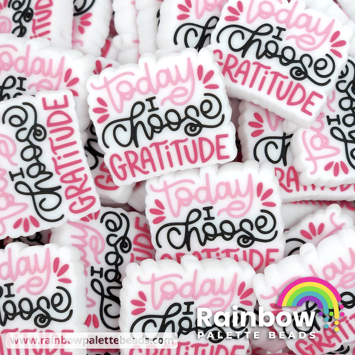 Today I Choose Gratitude Exclusive Silicone Focal Beads Pink Beads