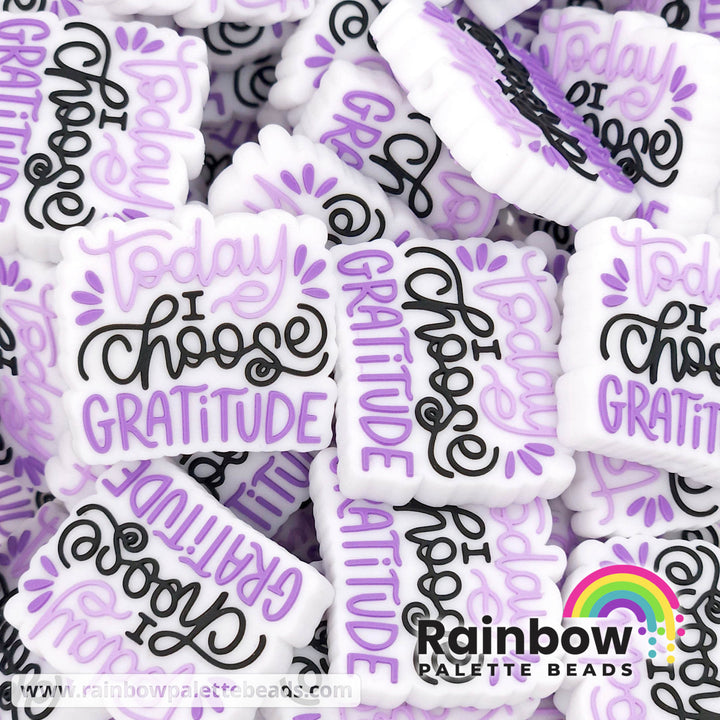Today I Choose Gratitude Exclusive Silicone Focal Beads Purple Beads