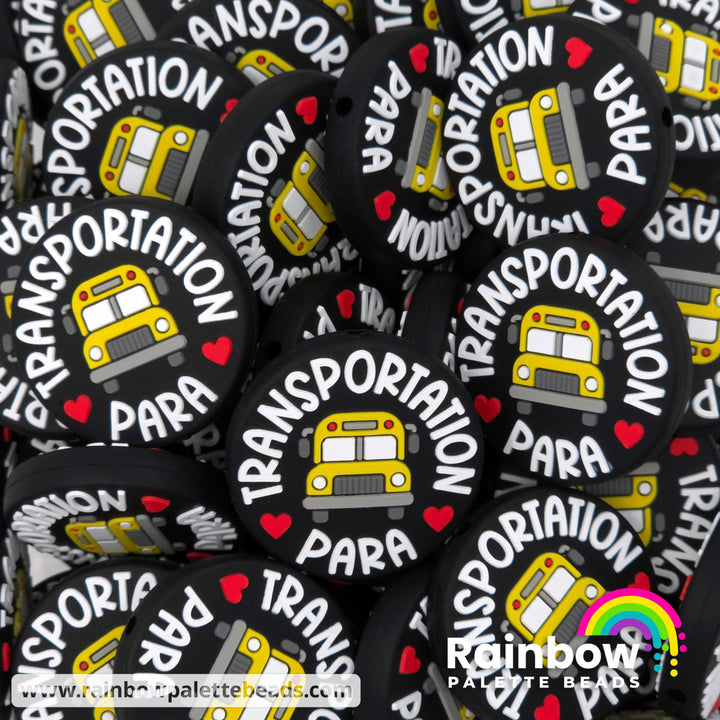 Transportation Para (Bus Paraprofessional) Exclusive Silicone Focal Bead - White - Beads