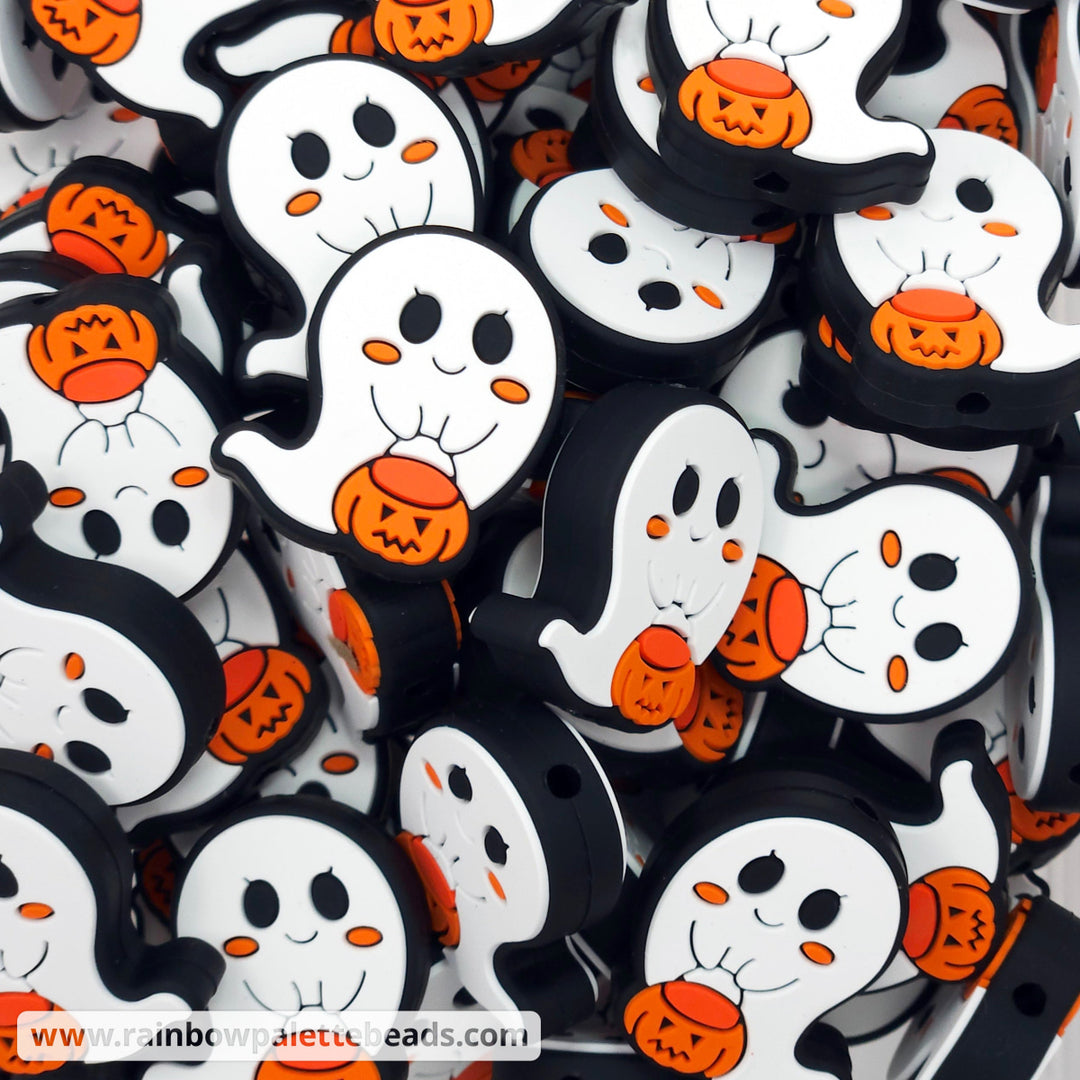 Trick-or-Treating Ghost Silicone Focal Beads Beads