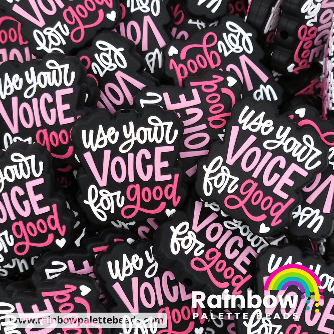 Use Your Voice For Good Exclusive Silicone Focal Beads Dusty Rose Beads