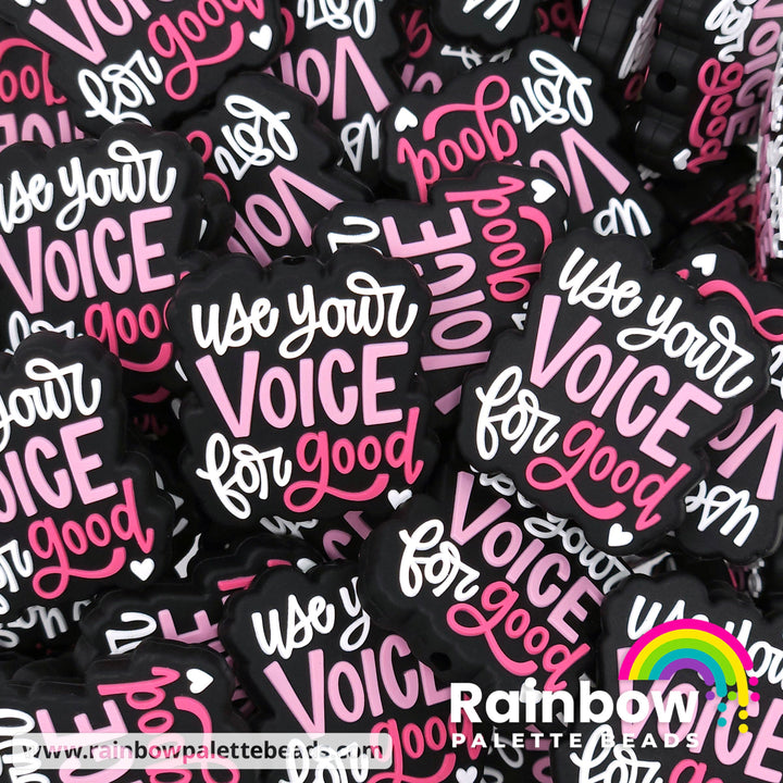 Use Your Voice For Good Exclusive Silicone Focal Beads Dusty Rose Beads